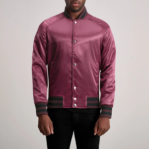 Veste universitaire pour homme de couleur marron avec logo blanc imprimé, col rabattu, vêtement décontracté pour l'automne - Product Image 6