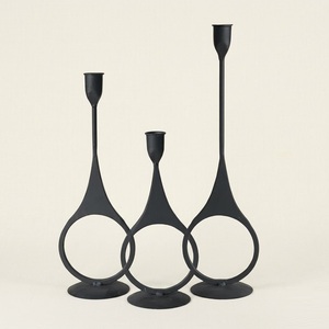 Wholesale Modern Aluminum <b>Silver</b> Taper Candle Holder Set Minimalist Metal <b>Candlestick</b> Stand for Luxury Hotel Dining Decor - Product Image 5