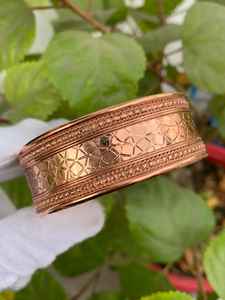 Pulsera Magnética de Cobre con Flor de la Vida, 100% Cobre Sólido, Hermosa Pulsera de Diseño, Hecha a Mano, para Él y Ella - Product Image 3