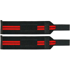 Adjustable Wrist Wraps with <b>Velcro</b> Closure for Gym Weightlifting Unisex Black and Red Nylon Design Moderate Stretch - Product Image 3