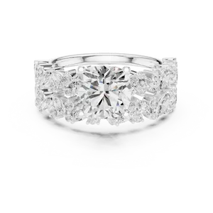 Bague de fiançailles en or massif 18 carats certifiée IGI avec diamant de laboratoire taille coussin 2 carats, grappe marquise, anneau fendu, VVS E-F, bague fine - Product Image 3