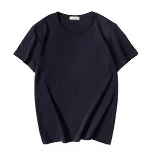 <b>Men's</b> <b>Navy</b> <b>Blue</b> Short Sleeve O-Neck 100% Cotton Oxford <b>T</b>-<b>Shirt</b> Oversized Fit Solid Color Sporty Style Long - Product Image 1