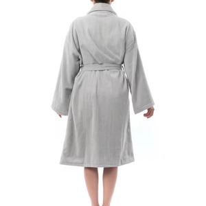 Peignoir unisexe de luxe en tissu éponge, manches longues, longueur genou, en coton doux avec ceinture, couleur unie, confortable et respirant pour l'hiver - Product Image 3