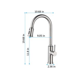 Rubinetto da Cucina a Doppia Maniglia con Doccetta Estraibile, Acciaio Inox 304, Finitura Lucida in Ottone, Superficie Bronzo, Miscelatore da Cucina DK - Product Image 2