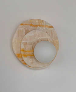 Applique murale en onyx orange, pierre naturelle, lumière LED, éclat chaud, lampe murale d'intérieur moderne de luxe, 110-220V, câblage fixe - Product Image 1