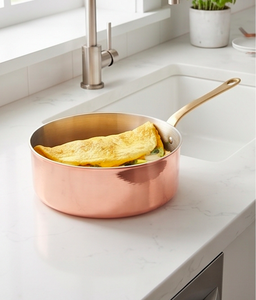 Copper Sauce <b>Pan</b> With Lid Handmade Minimalist Design Zinc Alloy Handle For Kitchenware Gas Use And Tableware - Product Image 5