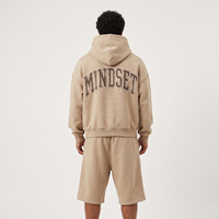 Ensemble de shorts de survêtement amples pour hommes, déchirés et brodés, en molleton 100 % polyester, style décontracté, deux pièces