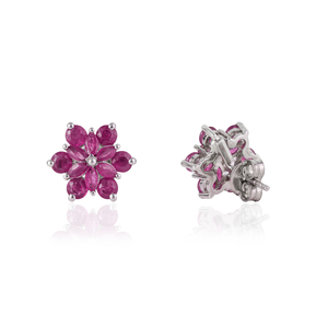 Boucles d'oreilles carrées en argent sterling 925 massif faites à la main, serties de saphirs bleus naturels taille princesse et d'accentuations de diamants - Product Image 5