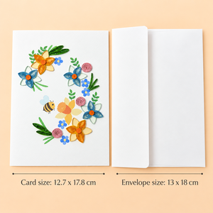 Carte de vœux artisanale colorée en quilling floral et abeille de haute qualité, personnalisable OEM/ODM, pour anniversaire et remerciement, vente en gros - Product Image 4