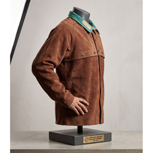 Chaqueta de Soldadura de Cuero Vacuno Marrón JNM SAFETY, Certificada CE, Resistente al Calor 1000°C, Impermeable, Nivel de Seguridad Reflectante - Product Image 3