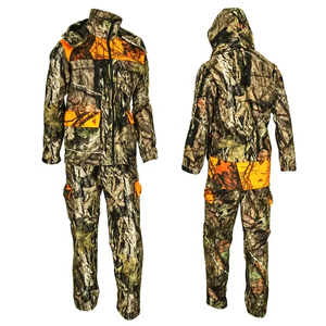Tenue tactique de chasse pour hommes, imperméable, en toile camouflage, avec veste à capuche et pantalon, plusieurs poches, polyester et coton - Product Image 4