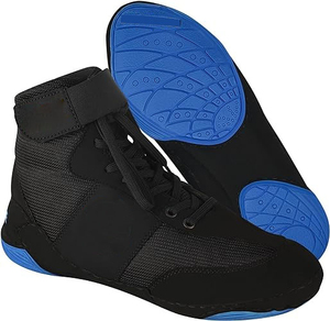 รองเท้าคิกบ็อกซิ่งสำหรับผู้ชาย น้ำหนักเบา คุณภาพสูง ออกแบบโลโก้ได้ตามต้องการ พื้นรองเท้าน้ำหนักเบา ทำจากหนัง เหมาะสำหรับการต่อสู้ - Product Image 1