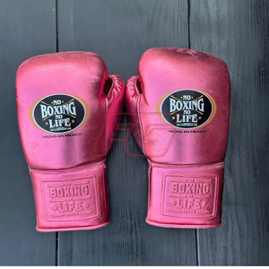 นวมชกมวย NBNL สีชมพูสดใส สำหรับฝึกซ้อมและแข่งขัน ทำจากหนังแท้ ระบายความชื้น แห้งเร็ว ระดับมืออาชีพ ปรับแต่งได้ พร้อมสายรัดข้อเท้า - Product Image 3