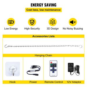 Panneau néon LED Joyeux Anniversaire 16,5'' x 8'' + 23'' x 8'' avec luminosité réglable et télécommande pour propriétés - Product Image 6