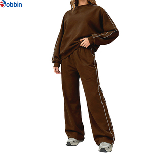 Conjunto Deportivo Personalizado con Logotipo, Conjunto de Chándal para Mujer, Ropa Deportiva de Manga Larga, Conjunto de 2 Piezas con Rayas para Gimnasio - Product Image 2