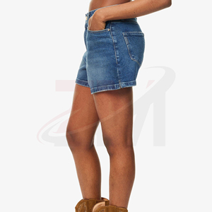 Shorts en jean pour femmes, délavé vintage, taille haute, vêtements de mode en denim pour le quotidien, shorts en jean premium pour femmes - Product Image 1