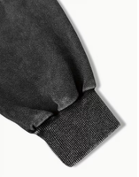 Sweat-shirt oversize noir délavé à l'acide pour femme, col rond, épaules tombantes, manches longues, imprimé tasse de café