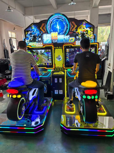 Machine d'arcade de course de motos Speed Burn Moto pour deux joueurs, simulateur de conduite de moto commercial à monnayeur avec double écran - Product Image 4