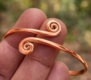 <b>Copper</b> Alloy Cuff <b>Bracelet</b> Vintage Spiral Design Unisex Antique <b>Copper</b> Plated Jewelry women cute hand wear - Product Image 1