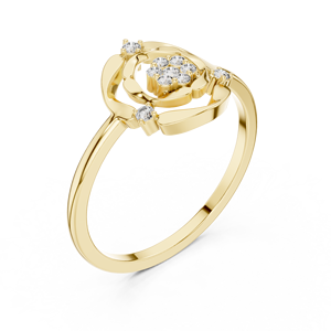 Anillo de Diamantes de Oro Sólido de 14k para Mujer, Corte Brillante Redondo, Anillo de Compromiso Clásico, Apilable, Diseño Minimalista, para Regalo - Product Image 4
