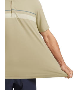 เสื้อแขนสั้นปี 2025/2026 ดีไซน์แถบลายตัดกันที่อกแบบทันสมัย ผ้าแคนวาสผสมสแปนเด็กซ์/คอตตอน น้ำหนักเบา คุณภาพพรีเมียม สีพื้น - Product Image 4