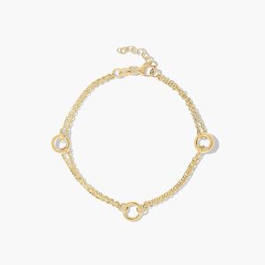Pulsera Golden Hour de Dos Hilos con Eslabones Circulares en Oro Amarillo - Product Image 1