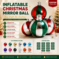 Boule de Noël gonflable personnalisée, PVC réfléchissant, grand ballon brillant, sphère géante, bulbe miroir gonflable holographique pour la décoration