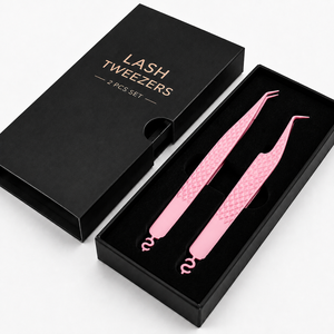 Pinzas para Pestañas Rosadas con Agarre Texturizado y Punta Suave para Aplicación Precisa - Product Image 6