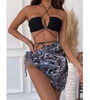 Maillot de bain 3 pièces imprimé personnalisé Maillot de bain pour femmes Sexy Micro Thong Bikini Ensemble 2022