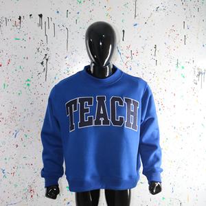 Sweat-shirt à col montant TEACH BLUE 100% NOIR avec broderie appliquée, col large, URBAN PRODUCTIONS - Product Image 3
