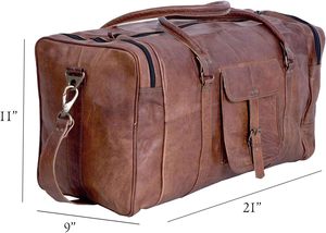 Sac de voyage à roulettes en cuir de buffle pleine fleur, fait main, personnalisé, élégant, à prix avantageux - Product Image 1