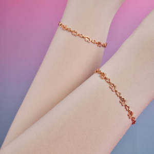 Tobillera Romántica con Corazón, Chapada en Oro de 18K, Plata de Ley 925 con Circonitas, Ajustable, para Mujer, Joyería de Moda para Bodas - Product Image 3
