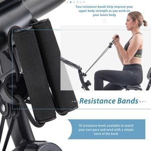 จักรยาน X-BIKE แบบพับได้10ระดับความต้านทานปรับได้ฟิตเนสแบบตั้งตรงและพักผ่อนพร้อมสายรัดแขนพนักพิง - Product Image 3
