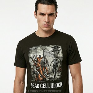 Camiseta de Hombre Estilo Occidental con Gráfico de Vaquero Zombie, Color Verde Oliva, Impresión Personalizada, 100% Algodón, Estilo Vintage Desgastado, Ropa Urbana - Product Image 4