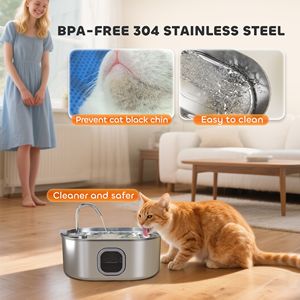 Fontanella per Gatti Ultra Silenziosa da 7L in Acciaio Inox con Filtri per Gatti, Cani e Case con Più Animali Domestici 246 Oz. - Product Image 3
