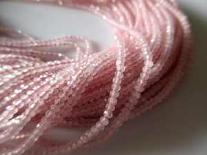 ลูกปัดโรสควอตซ์ธรรมชาติทรงกลมเหลี่ยมเพชรพลอย คุณภาพเยี่ยม ตัดเรียบเนียน เหมาะสำหรับทำเครื่องประดับ - Product Image 4