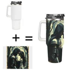 Gobelet isotherme personnalisé en acier inoxydable 40 oz avec poignée pour la révision de la déclaration de mission de l'entreprise - Product Image 1