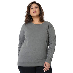 Sweat-shirt col rond en coton surdimensionné pour femme 2026 avec logo brodé personnalisé et impressions sur mesure pour l'hiver - Product Image 1