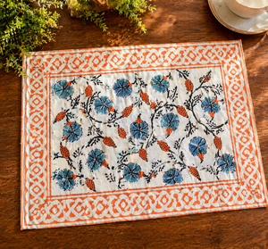 Ensemble de sets de table vintage à fleurs roses, 100% coton, sets de table durables, décoration de table, qualité d'exportation, chef-d'œuvre fait main - Product Image 1