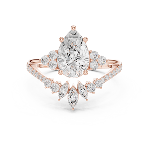 Luxury Rose Gold Plated Pear Cut Bridal <b>Ring</b> <b>Set</b> with Matching Enhancer Band Diamond Engagement <b>Wedding</b> <b>Ring</b> <b>for</b> <b>Women</b> - Product Image 1
