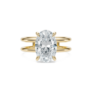 Anillo Lennon Personalizado de Oro Sólido de 14K con Diamante de Corte Ovalado, Joyería para Compromiso, Boda o Aniversario - Product Image 5