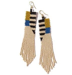 Pendientes bordados de cuentas de semillas de Color único Pendientes de cuentas bordadas Pendientes bordados hechos a mano Personalizar completamente - Product Image 1