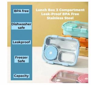 High Quality Stainless Steel <b>Lunch</b> <b>Box</b> with Spoon For Office & Travel Meals At Best Price By Exporter <b>Lunch</b> <b>Box</b> - Product Image 3