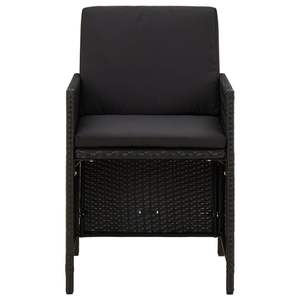 Set di 4 Sedie da Giardino in Rattan PE Nero Design Standard - Product Image 3
