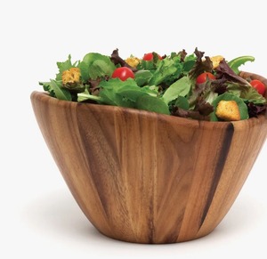 Bol de service élégant en bois naturel artisanal, grand bol rustique pour salade, idéal pour la cuisine, les restaurants, les hôtels et la restauration à bas prix - Product Image 4