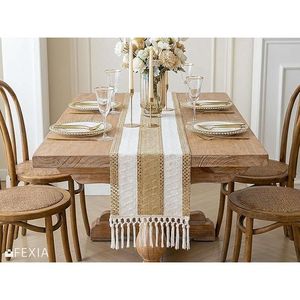 Runner da Tavola in Macramè e Iuta Stile Boho Chic con Nappe, Decorazione Rustica per Sala da Pranzo e Soggiorno in Stile Fattoria - Product Image 2