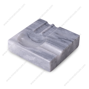Cenicero de mármol clásico más vendido para el hogar, la oficina y el hotel, cenicero de mármol gris cuboide de 2 lados para cigarros - Product Image 2