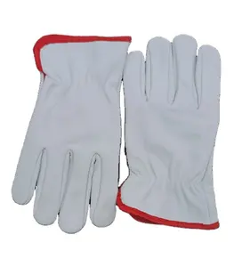 Cow Grain Leather Driver Gloves With Lining Cut Level Cow Split Leather Hand Gloves Driving Driver Work Gloves Multi Use Safety