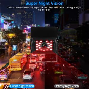 Système de caméra de recul étanche IP67 avec écran 7 pouces, vision nocturne, kit moniteur de vue arrière pour véhicule, système de stationnement et de recul pour voiture - Product Image 4