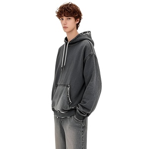 Sudadera con Capucha de Forro Polar para Hombre, Estilo Casual Urbano, Corte Holgado, Moda Urbana, Venta al por Mayor OEM, Ropa de Invierno - Product Image 3